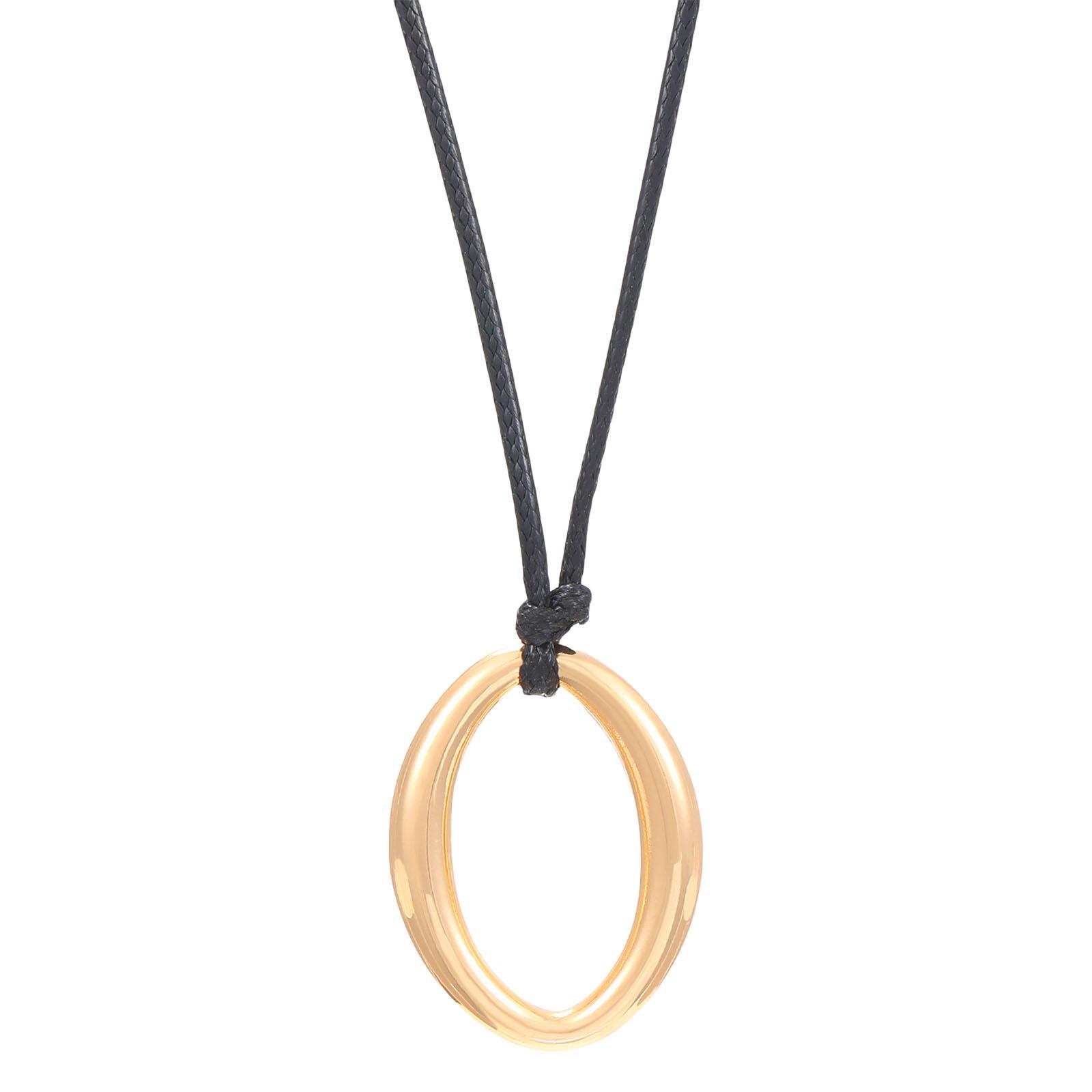 

Геометрическое ожерелье с подвеской, уникальное украшение на шею, регулируемое ожерелье из веревки, подходящее для современных любителей моды, подарок O золотой