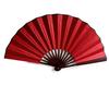 8/10 Inch Men's Silk Folding Fan with Red Bone - Red, Yellow, White & Black Options