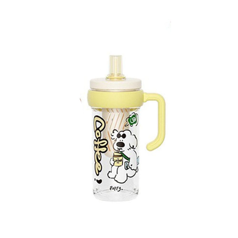 

with Straw Cartoon Water Cup Large Capacity Milk Tea Cup Portable Plastic Water Bottle Drinkware жёлтый