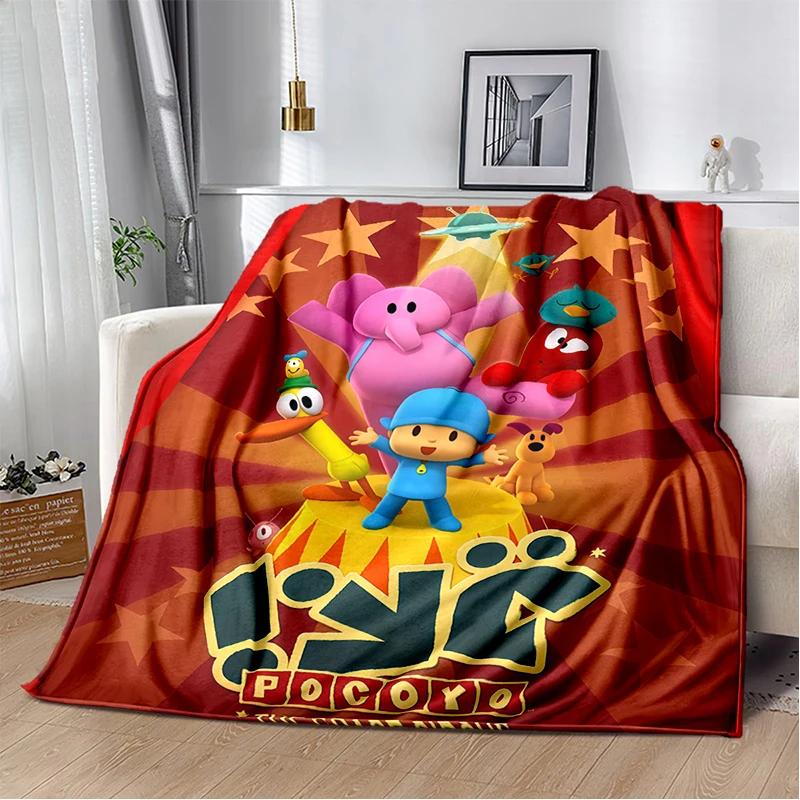 3D Fun P-Pocoyo Elly Pato Cartoon Blanket, miękki koc do domu, sypialni, łóżka, sofy, pikniku, podróży, biura, prezent dla dzieci
