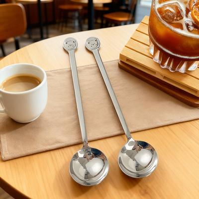 316 Stainless Steel Soup Spoon With Long Handle Reusable Children Dessert Spoon Multifunctional Coffee Stirring Spoon Tableware