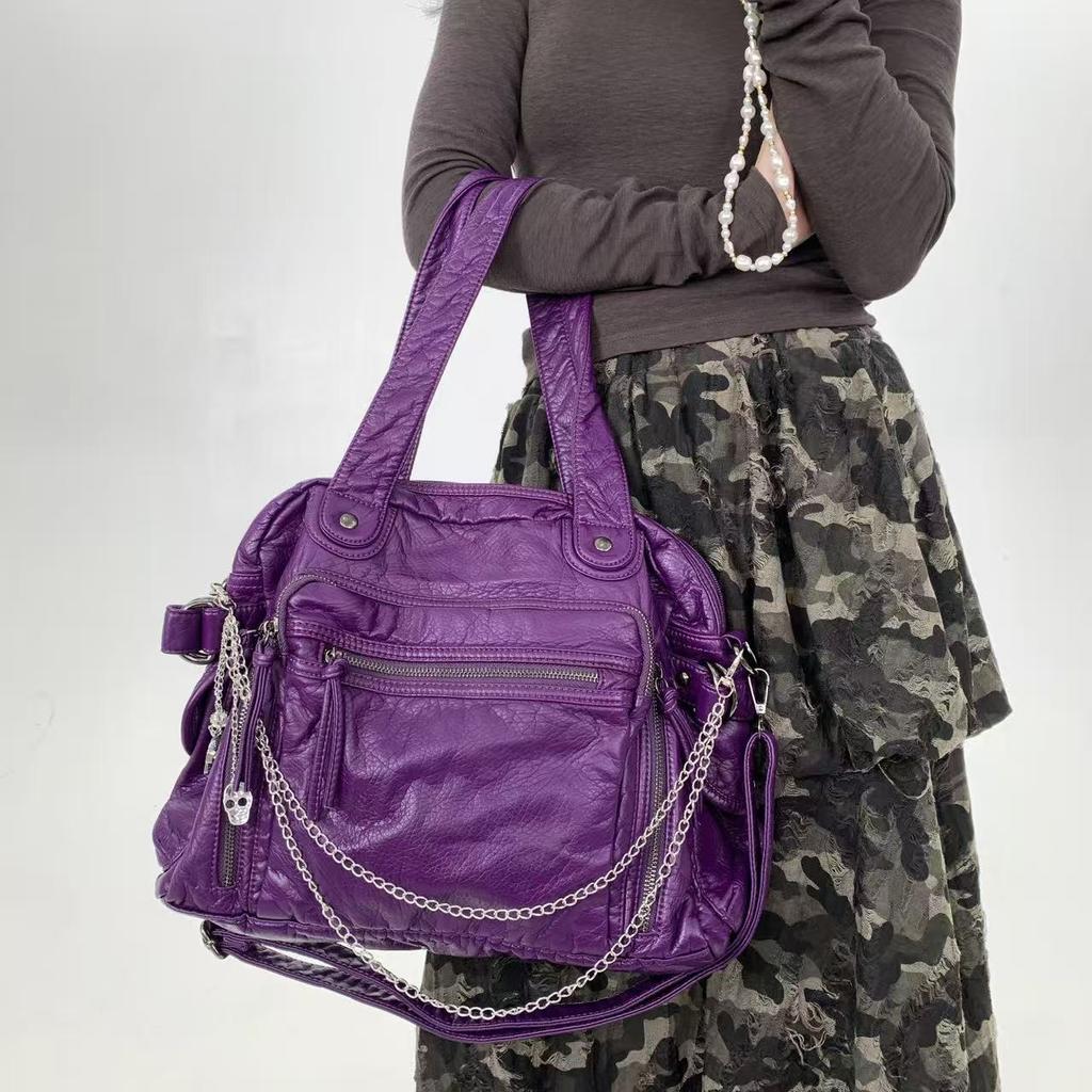 Street Maillard Tote Bag Large Capacity Multi-Pocket Personalized Street Shoulder Bag