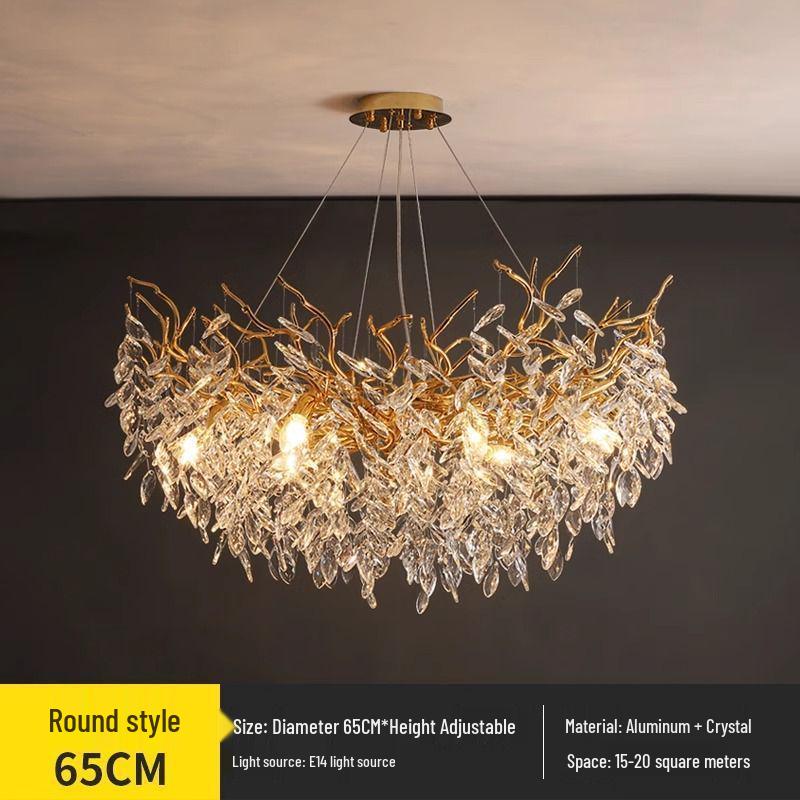 Elegant French Crystal Chandelier for Grand Duplex Living Room