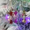 High-quality Plastic Hanging Candy Ornament 6Pcs/Box Christmas with Lanyard Unbreakable Reusable Electroplating Festive Decorations Holiday Decoration