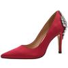 Fashion 2025 New Pointed Toe Stiletto Heels Satin Bridesmaid Party Shoes Large Rhinestone Wedding Fashion Women Shoes