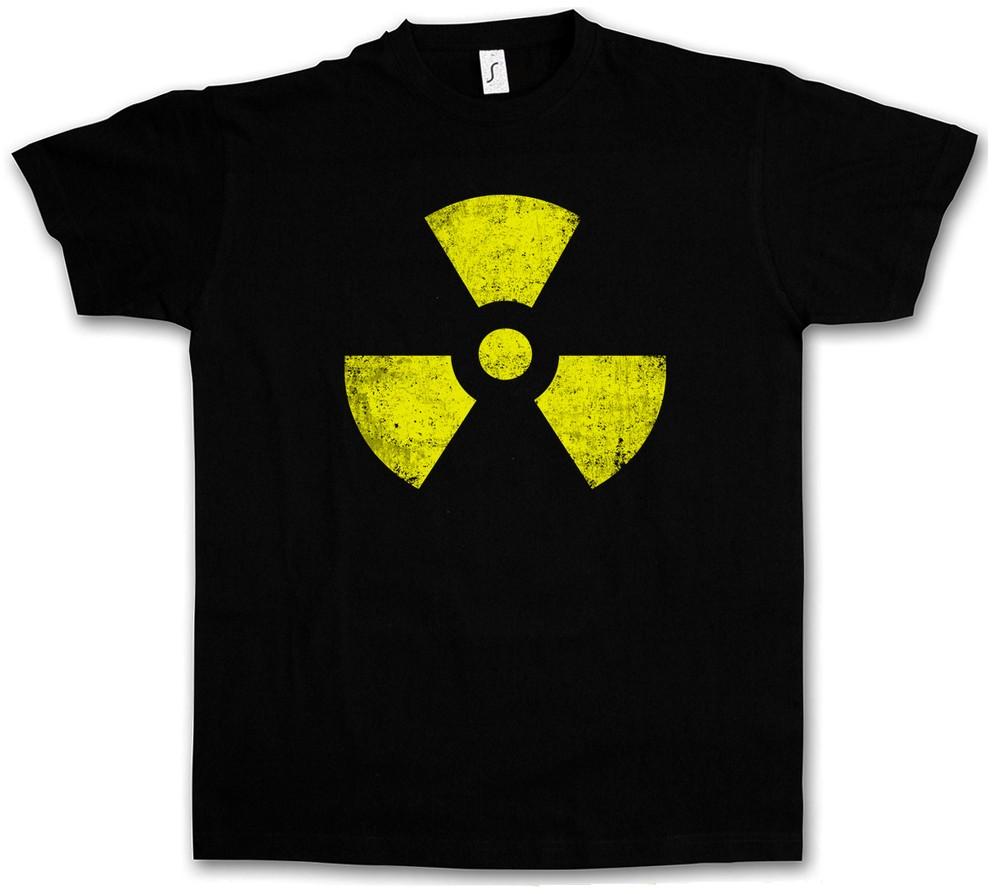 BLACK RADIOACTIVE VINTAGE SYMBOL T-SHIRT - Goth TBBT Cyber Hardcore Logo Gothic