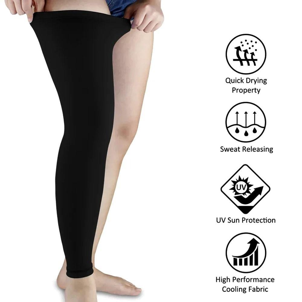 Breathable Long Compression Leg Sleeve Knee Calf Sleeves Compression Leg Warmers Football