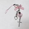 Colorful Beaded Keychain Acrylic Alloy Phone Charm Fashionable Keyring Pendant Accessory Stylish Key Chain Ornament