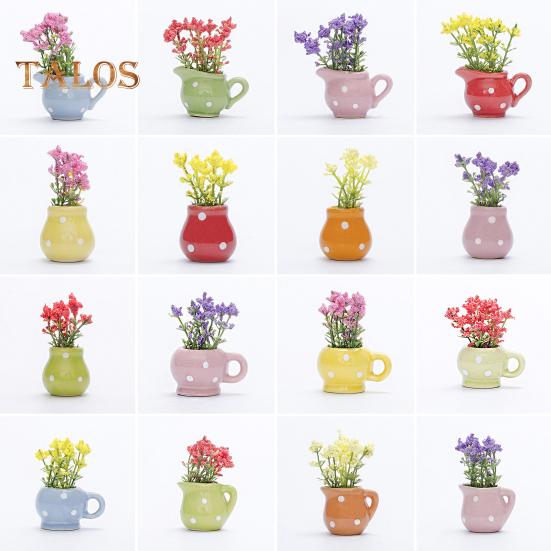 6/8Pcs Mini Ceramic Vase Refrigerator Magnet Home Office Kitchen Locker Fridge 3D Miniature Flower Vase Magnetic Decoration Ornament