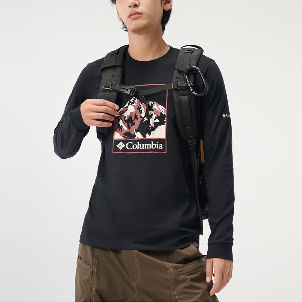 Columbia Round Neck Comfortable Pullover Printed Pattern Long Sleeve Sweatshirt Men sweatshirt Black AE3817-009
