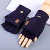 Men's winter fingerless gloves with lining and insulation, suitable for office work, study, and cycling