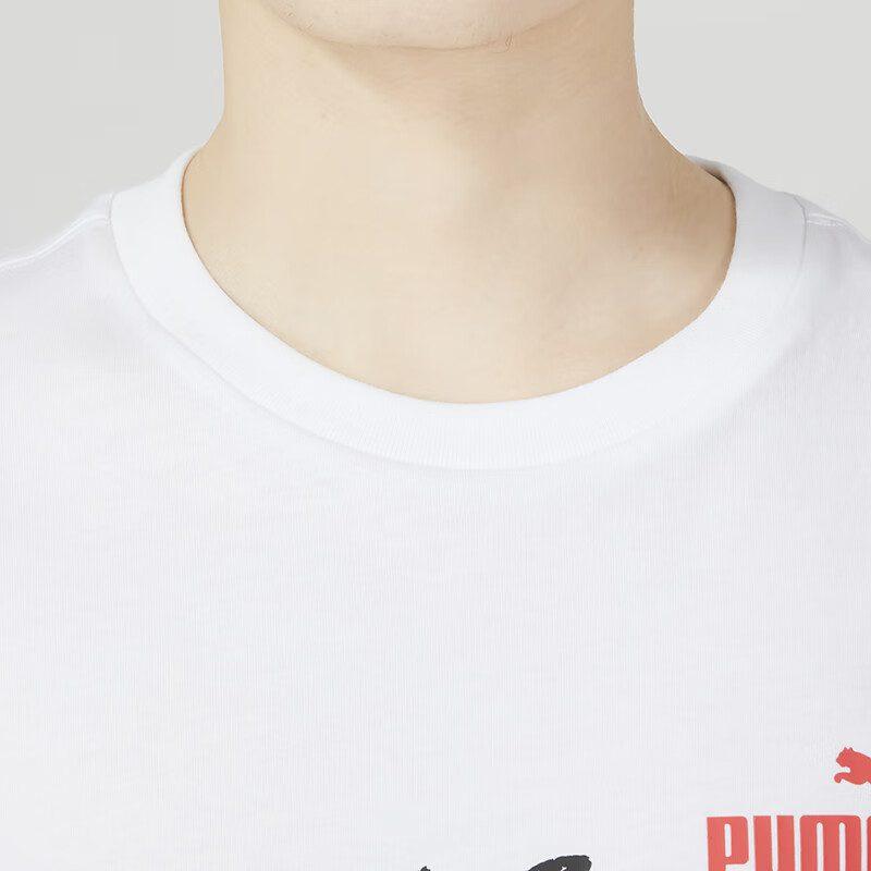 Puma T Shirts Men's White Crew Neck Moderate Straight Fit 676699-02