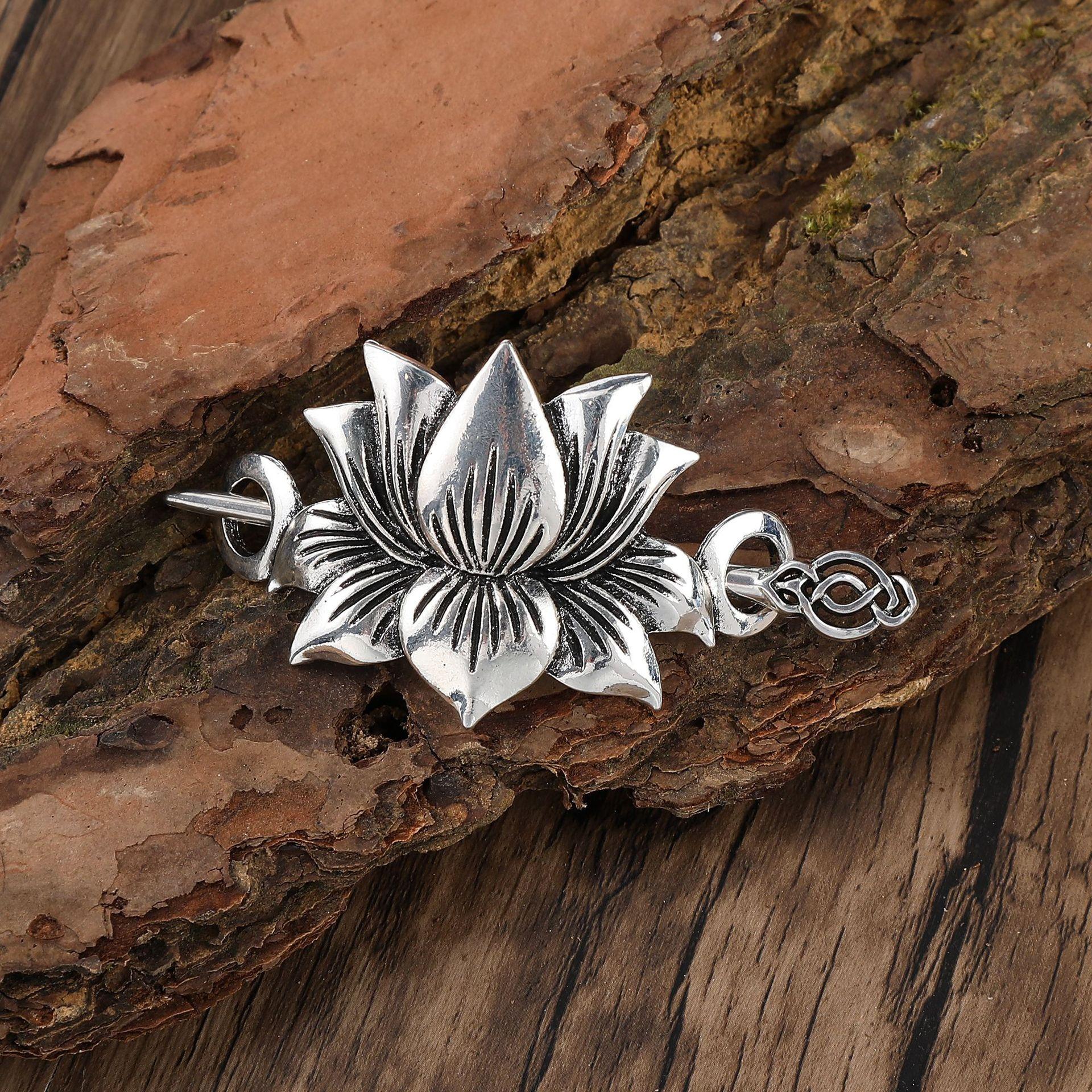 

Classical Viking Celtic Knot Lotus Hair Clip Irish Retro Hair Clip Women s Hair Accessories Headwear Hair Clip Birthday Gift Size fits all