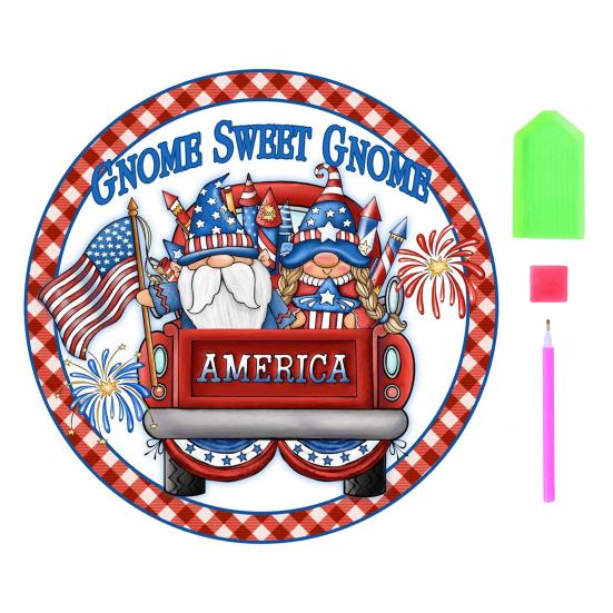 

DIY 5D Diamond Art Флаг США Тематическая безликая кукла Узор Красочная смола Круглые стразы Картина Яркий цвет Взрослые дети Картина Домашний декор Подарок красный/синий