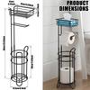 Floor Standing Toilet Paper Holder Iron Bathroom Tissue Dispenser Rust-proof Freestanding Toilet Roll Holder Storage Shelf