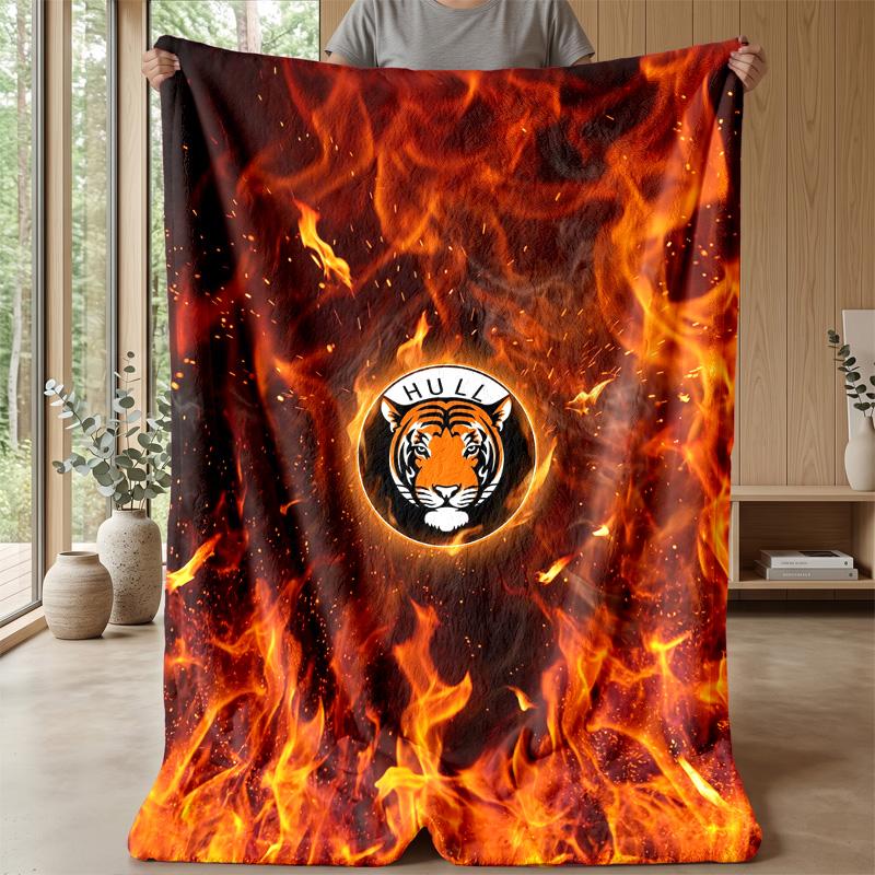 Hull City Football Print Flannel Blanket, Soft Warm Lightweight Throw Blanket for Sofa Bed Camping