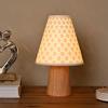 Hestia White Ceramic Table Lamp With Wooden Base