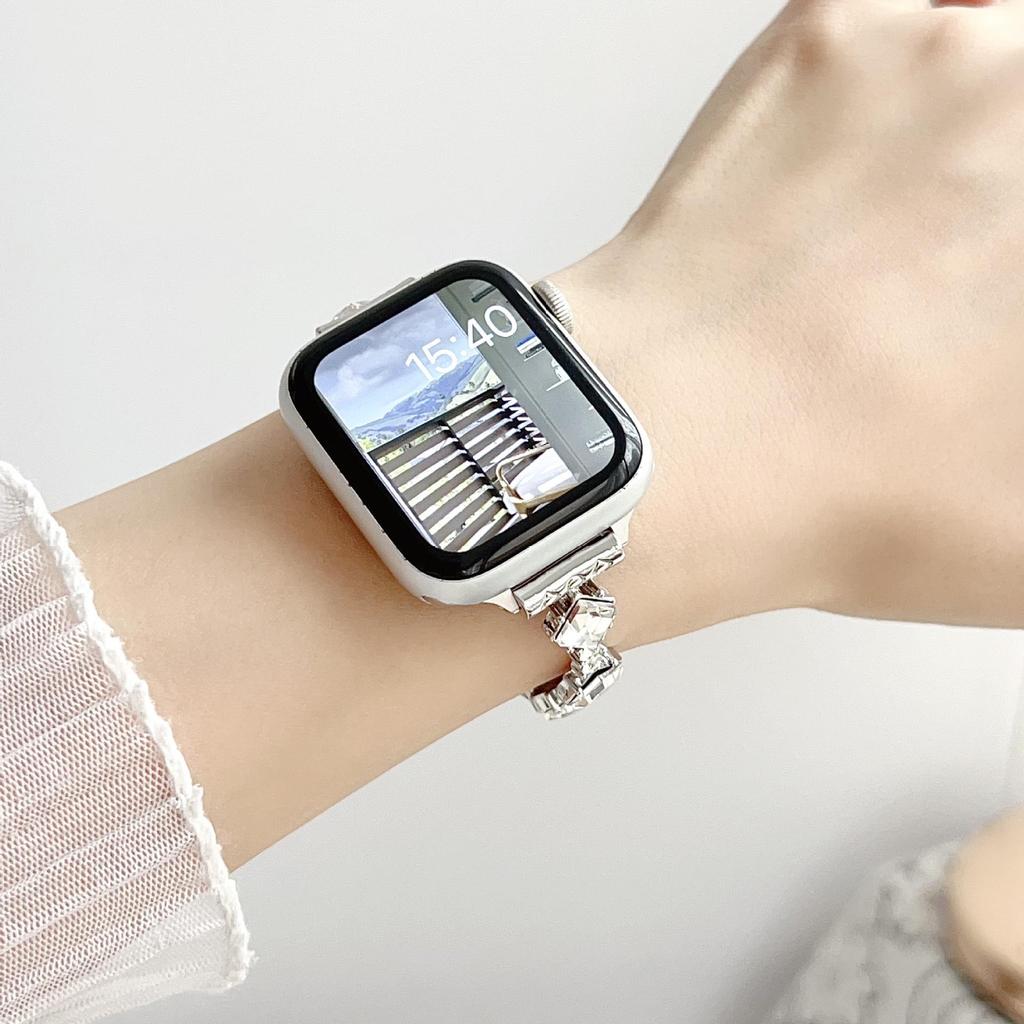 "Compatible Rhombus Rhinestone Watch Strap for Apple S11, iWatch SE 10/9/8/7/6, Huawei GT6, Xiaomi 9 Pro”