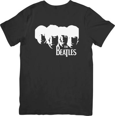 The Beatles Hudba Unisex Strih pre Mužov a Ženy Kvalitné Bavlnené Tričko Čierne