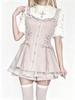 Snowflake Time: Japanese Lolita Stand-Collar Dress Set with Bib & Bow Tie