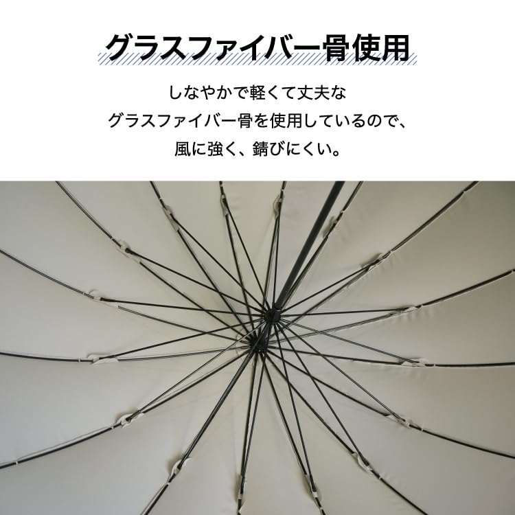 Long Umbrella 16K UMBRELLA LARGE Black Umbrella for Both Sunny and Rainy Days for Commuting to School or Travel Stylish Cute Women Men Women Men