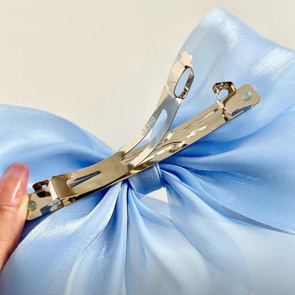 Sweet Organza Bow Hair Clips for Girls Blue Pink Bowknot Hairgrips Ribbon Bow Barrette Hairpin Grip Ponytail Clip Headwear