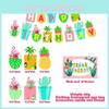 Vibrant Hawaiian Flamingo Cactus Pineapple Coconut Balloon Decoration For Festive Parties