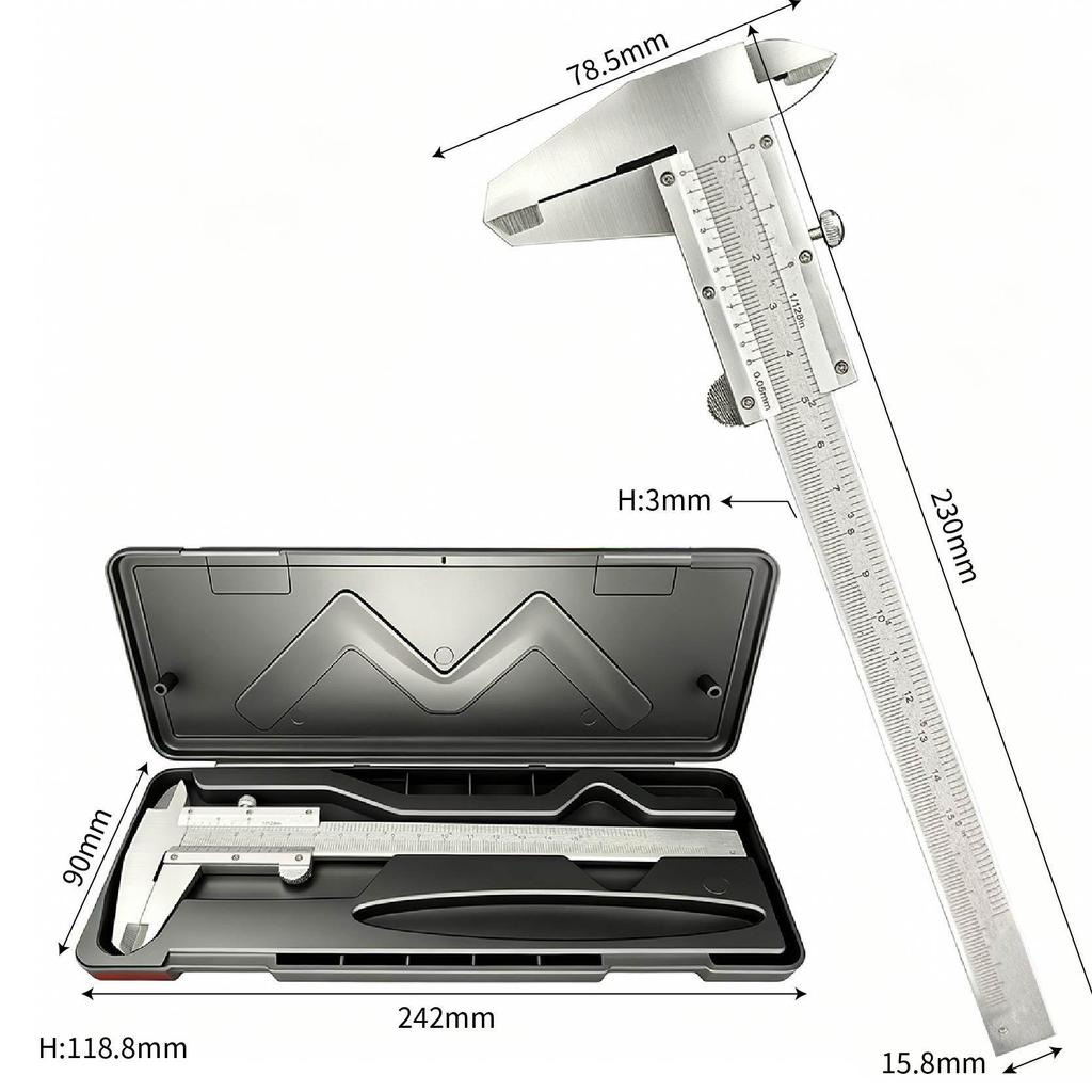 Industrial High-Precision Vernier Caliper Measuring Tool, Small Household 150-300mm