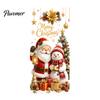 Santa Snowman Elk Stickers Christmas Window Clings, Cute Penguin Reindeer for Holiday Glass Clings Glass, Reusable Static PVC Decal Party Store Decor