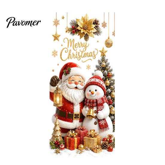 Santa Snowman Elk Stickers Christmas Window Clings, Cute Penguin Reindeer for Holiday Glass Clings Glass, Reusable Static PVC Decal Party Store Decor