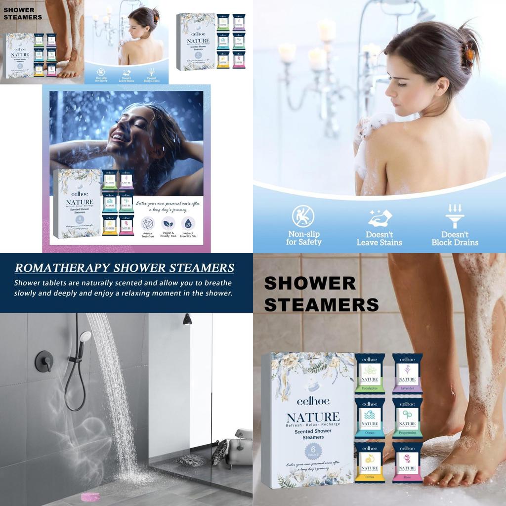 Eelhoe Aromatic Shower Tablets 6 Packs For Deep Cleansing And Relaxation Spa Experience