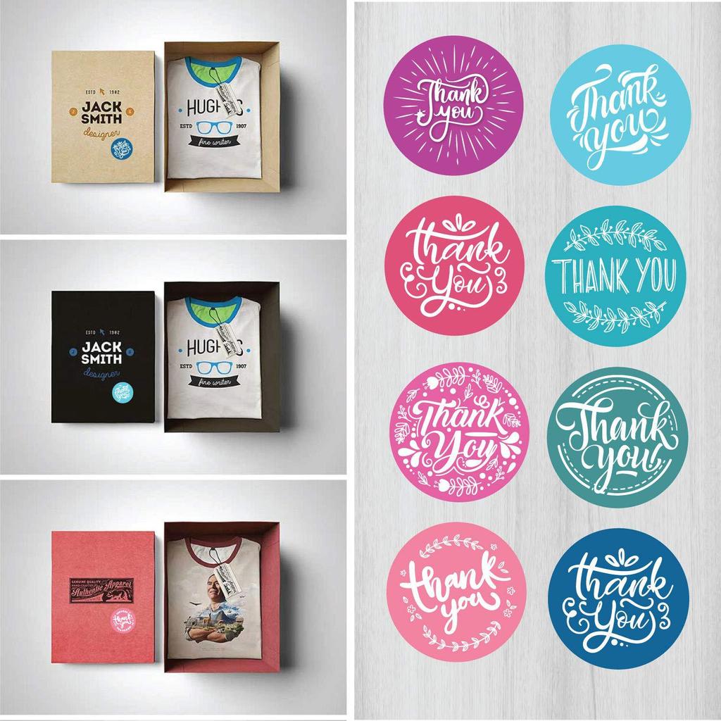 100-500pcs Color Thank You Sticker 1 Inch Christmas Sticker Red And Blue Scrapbook Packaging Sealed Stationery Label Stickers