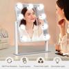 Hollywood Vanity Mirror with LightsTabletop Makeup Mirror with 9 LED Lights Smart Touch Control 3 Colors Light 360Rotation Deta