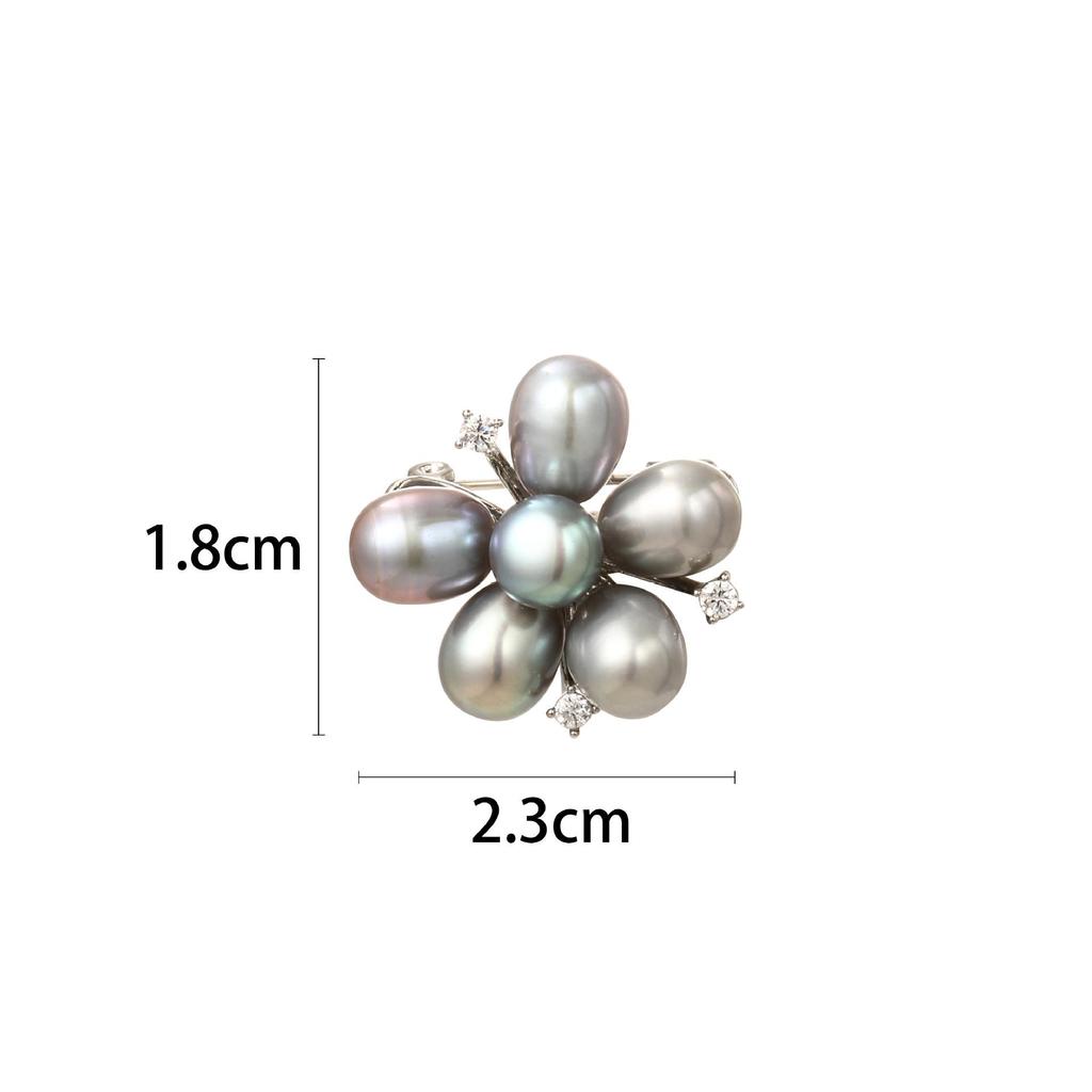 Snowflake & Butterfly Zircon Brooch with Freshwater Pearl for Women's Korean Style Suit Coat