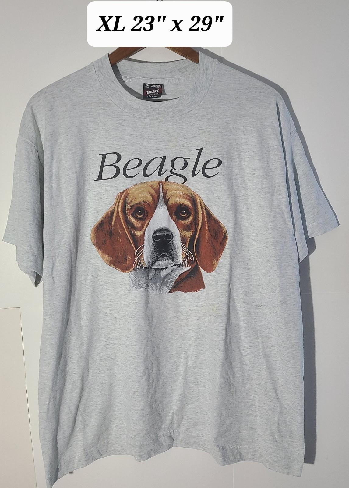 Vintage 90s Beagle Gray XL T-Shirt Single Stitch Made in USA (Stains) Unisex T-Shirt XL