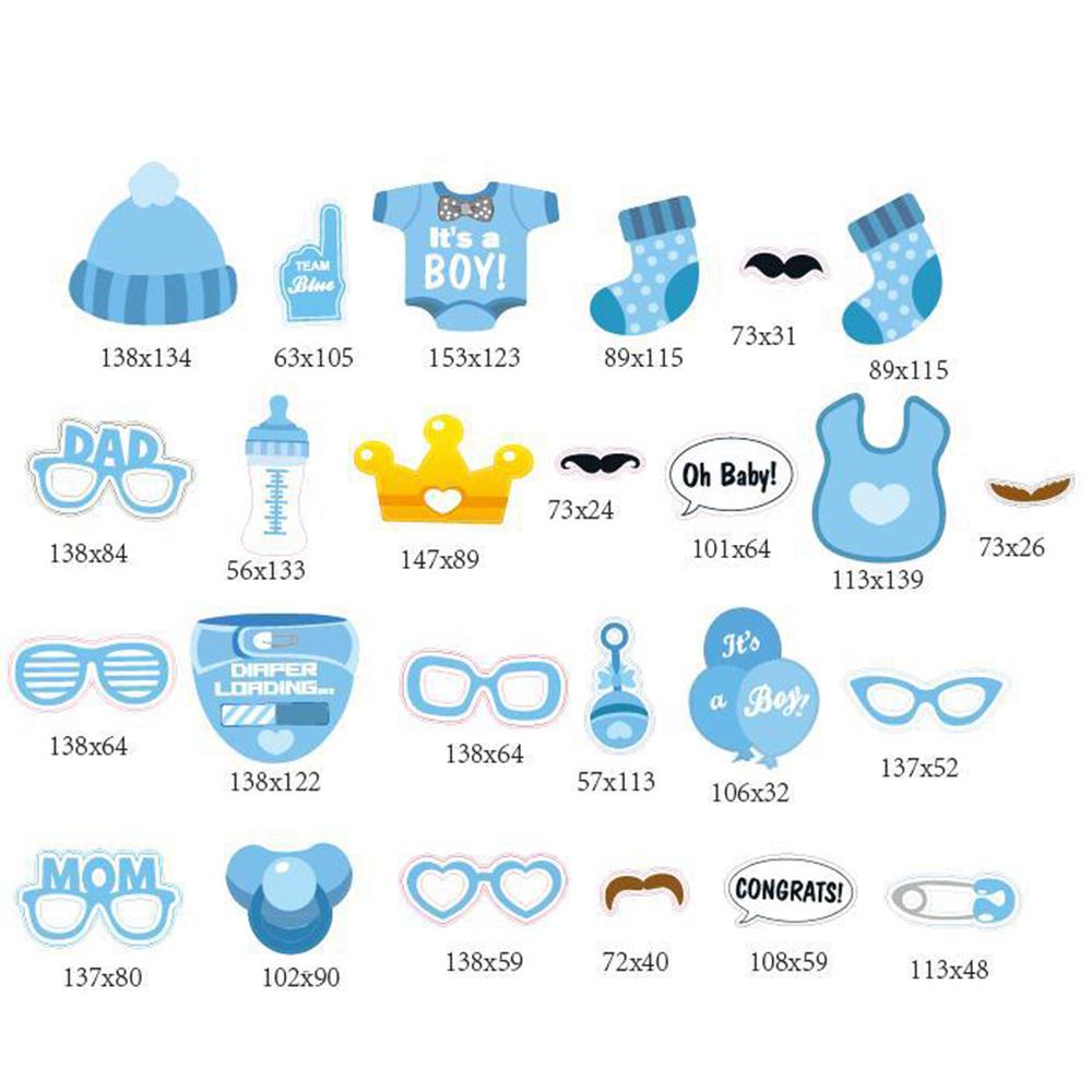 

25Pcs/Set Baby Shower Photo Booth Props Newborn Baby Boy Girl Party Decoration DIY Supply Girl