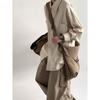 Japanese Vintage Tooling Shirt for Men In Spring and Autumn with Loose American Silhouette Long-sleeved Design Shirt