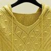 Pull à manches creuses en tricot fin et ample pour femme