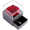 Preserved Real Rose With Love You Necklace In 100 Languages Gift Set
