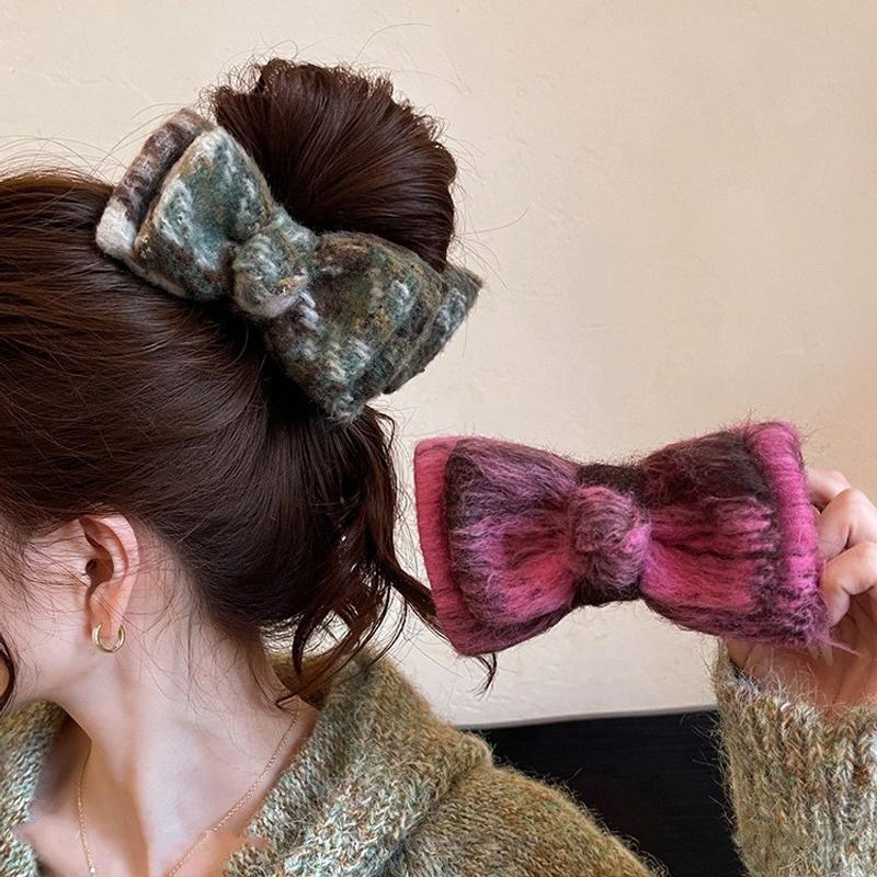 Bow Shaped Meatball Head Grab Clip Women's High-end Shark Clip New Unique and Beautiful Hairclip Fashion Hair Accessory Autumn
