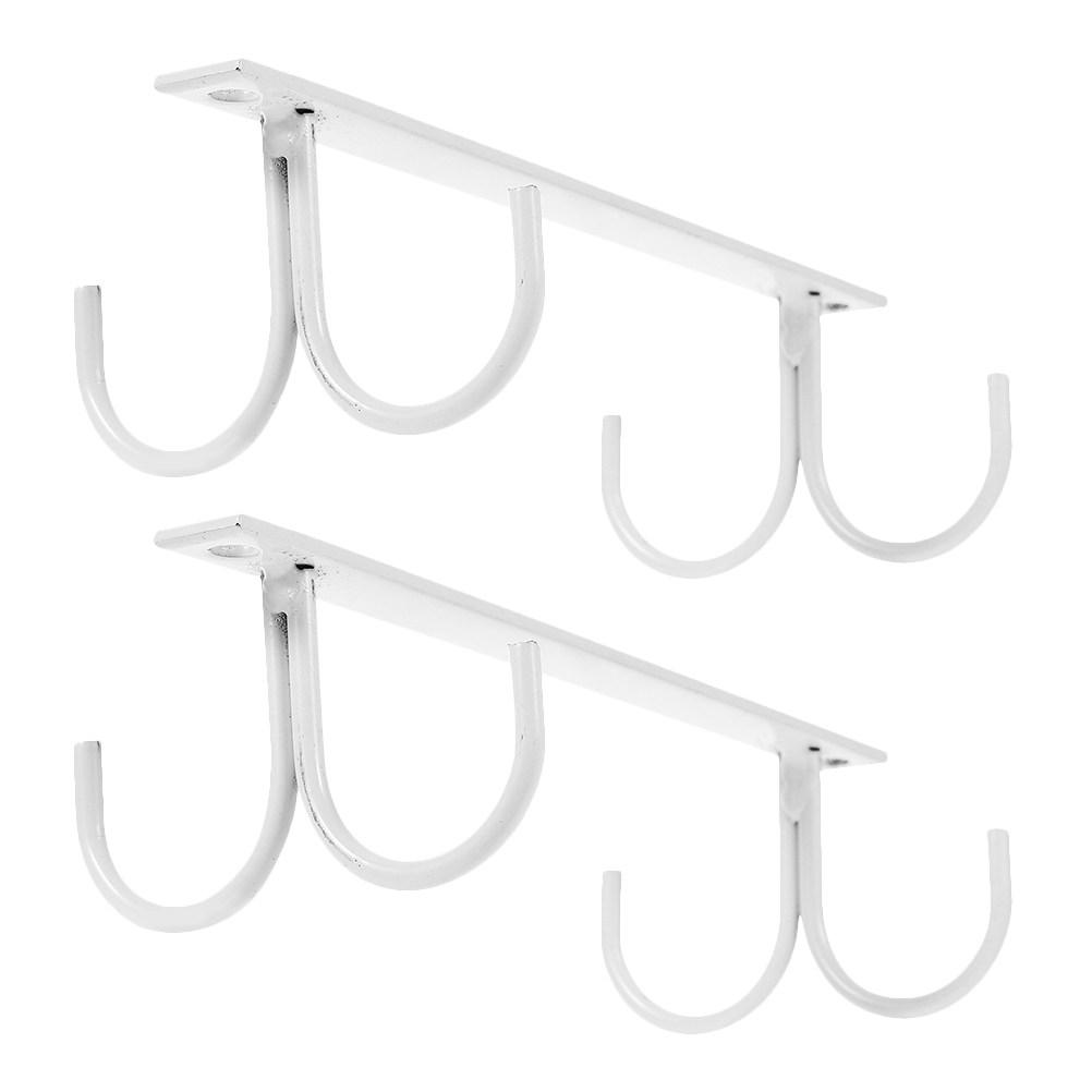 2Pcs Iron Mug Rack Under Cabinet Coffee Cup Organizer Hanging Cup Holder for Kitchen Cabinets Space Saving Sturdy Minimalist Mug