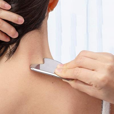 1Pc Stainless Steel Gua Sha Tool Facial Massage Board Universal Beauty Skin Care Natural Silver Metal Guasha