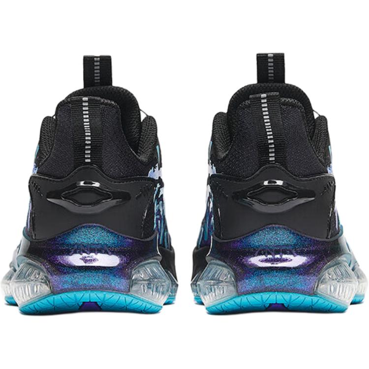 Anta Kids UFO 5.0 Lightweight Soft Bounce Knob Technology Non-Slip Shock Absorption Low-Top Running Shoes Kids running shoes Black Purple A12435588-1
