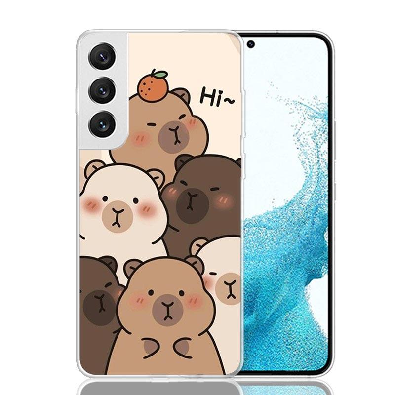 

Funny Capybara Cartoon Animal Phone Case For Samsung Galaxy S26 Ultra S23 S24 S25 Edge S20 FE S21 S22 Plus Soft Print Shell Cove Samsung S25 Plus