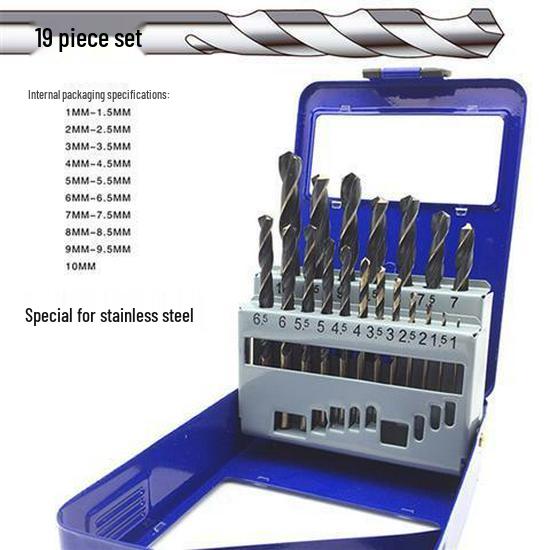 Kobalt Spiralbohrer Set für Edelstahl, Aluminium, Metall und Holz