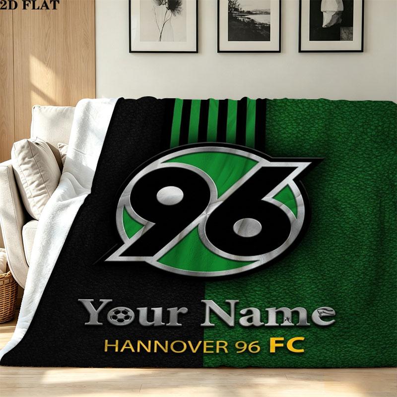 1 Peça Cobertor de Flanela com Padrão de Nome Personalizado do Hannover 96 Adequado para Todas as Estações para Decoração de Casa Calor e Conforto Presentes Presente de Feriado
