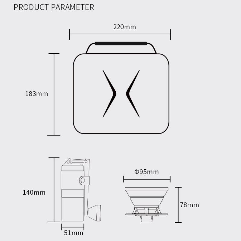 Outdoor Handgefertigtes Kaffeeset Camping Reise Hand Kurbel Bohnenmühle Begleitendes Outdoor Tragbares Auto Kaffee Geschenkbox Set