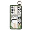 Wrist Strap Ring Phone Case For Realme C65 Waterproof Phone Holder Cute Protective Silicone Back Cover Panda Soft case