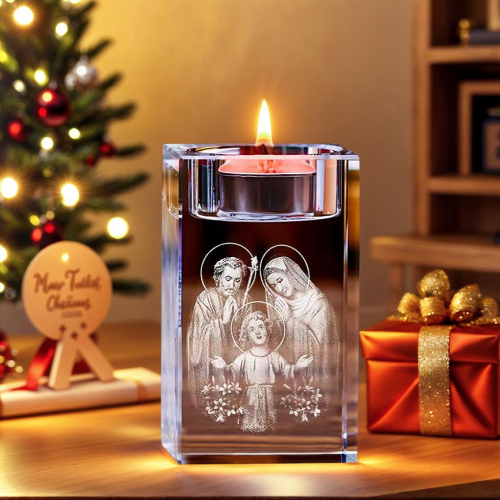

Holy Family Jesus Candlestick Home Decor Religious Festival Gift Perfect for Gifting S