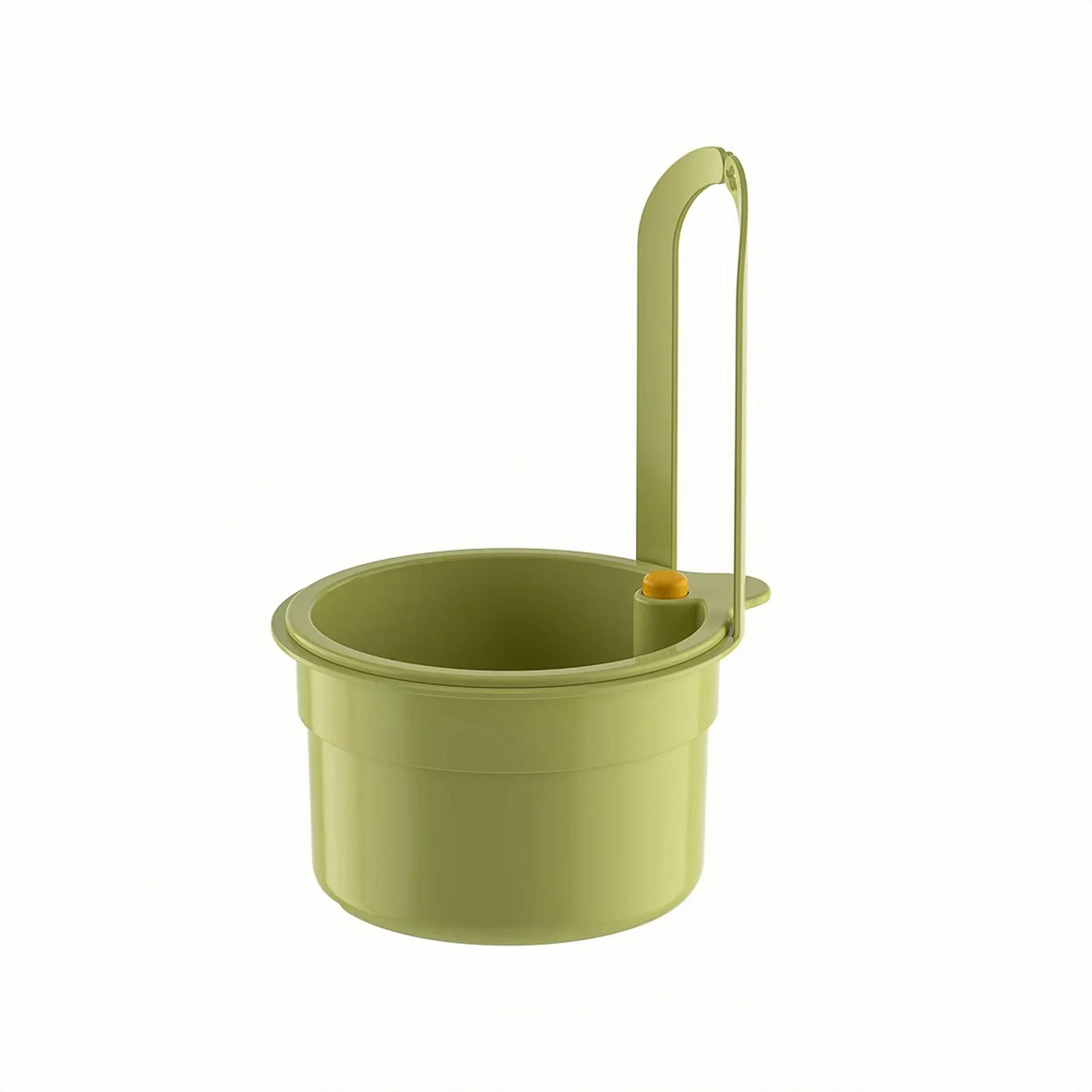 

New Creative Sink Hanging Strainer Basket Openable Bottom Cover Quickly Drain Kitchen Garbage Filter Multifunctional Detachable зелёный